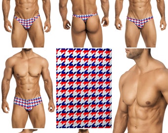 Patriotic Houndstooth Swimsuits in 7 Styles for Men by Vuthy Sim - 317