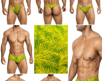 Vuthy Sim Brand Men’s Swim Brief in Neon Green Camouflage Print Vuthy Sim Brand Men’s Swim Brief in Neon Green Camouflage Print
