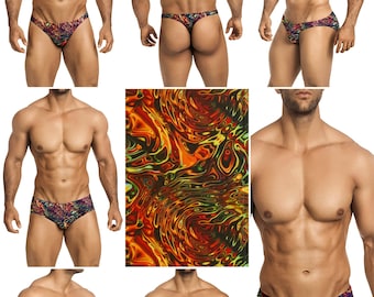 Rusty Lava Swimsuits for Men by Vuthy Sim in Thong, Bikini, Brief, Squarecut, Boxer, or Board Shorts - 306