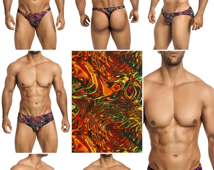 Rusty Lava Swimsuits for Men by Vuthy Sim in Thong, Bikini, Brief, Squarecut, Boxer, or Board Shorts - 306