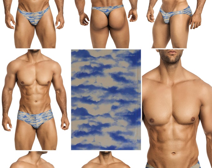 Blue Sky Swimsuits for Men by Vuthy Sim in Thong, Bikini, Brief, Squarecut, Boxer, or Board Shorts - 297