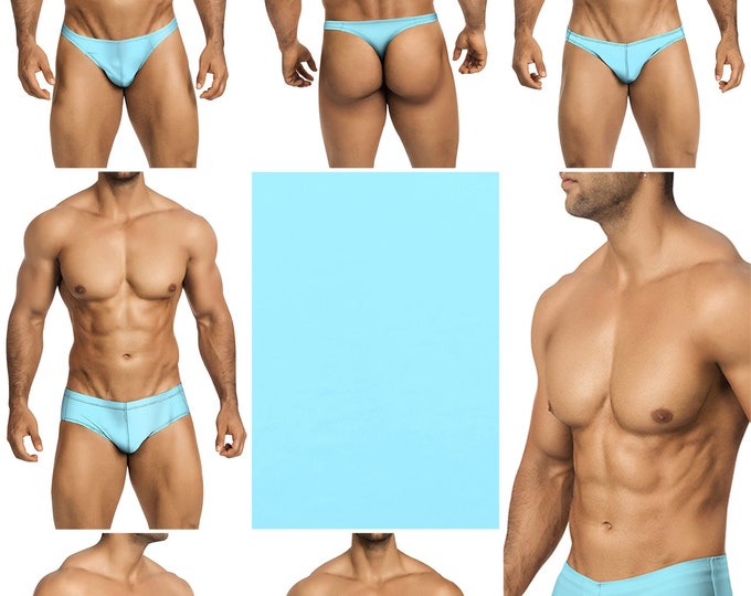 Baby Blue Swimsuits for Men by Vuthy Sim in Thong, Bikini, Brief, Squarecut, Boxer or Board Shorts - 30