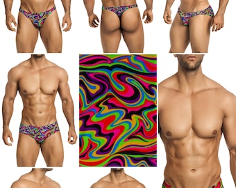 Psychedelic Swimsuits for Men by Vuthy Sim in Thong, Bikini, Brief, Squarecut, Boxer, or Board Shorts - 286