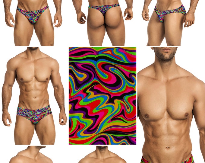 Psychedelic Swimsuits for Men by Vuthy Sim in Thong, Bikini, Brief, Squarecut, Boxer, or Board Shorts - 286