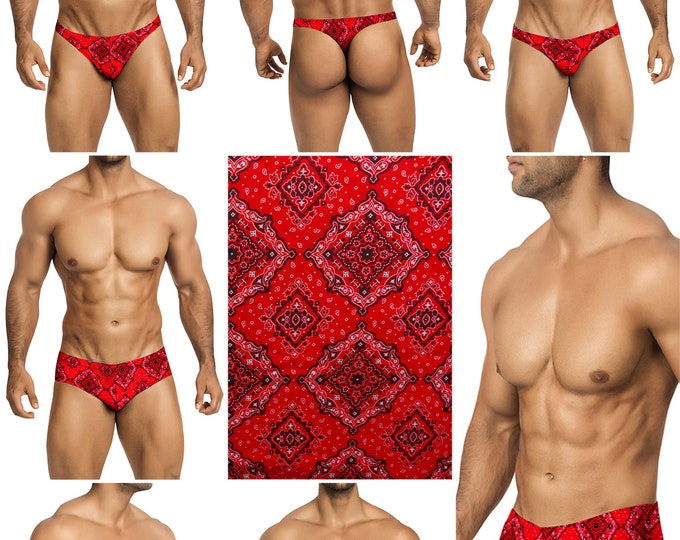 Red Bandana Swimsuits for Men in 7 Styles by Vuthy Sim - 334