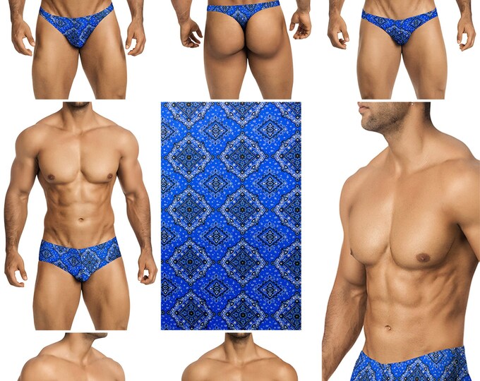 Blue Bandana Swimsuits for Men in 7 Styles by Vuthy Sim - 335