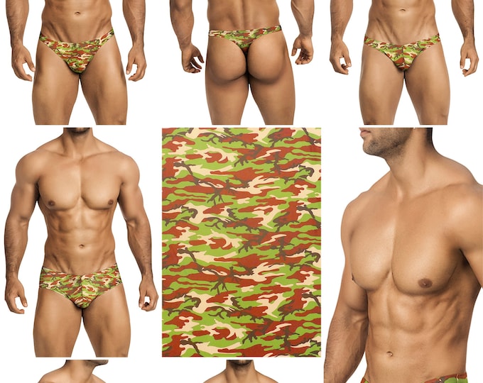 Kahki Camo Mesh Swimsuits for Men in 7 Styles by Vuthy Sim - 372