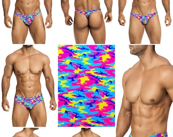 Blue-Pink-Yellow Swimsuits for Men in 7 Styles by Vuthy Sim - 375