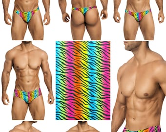 Rainbow Zebra Mesh Swimsuits for Men in 7 Styles by Vuthy Sim - 371