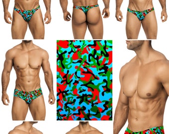 Maillots de bain camouflage bleu vif pour homme en 7 styles par Vuthy Sim - 344