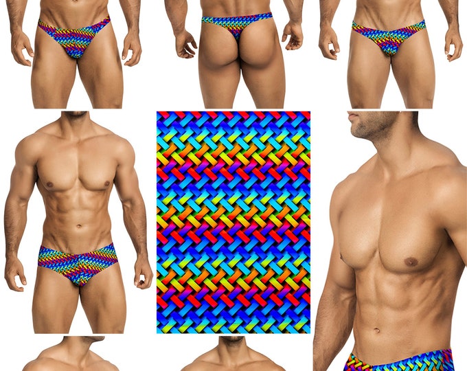 Blue Weave Swimsuits for Men in 7 Styles by Vuthy Sim - 357