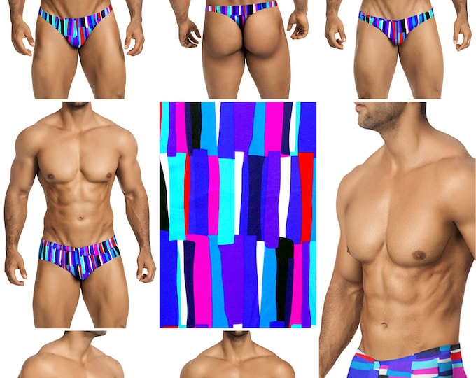 Blue Bars Vuthy Sim Mens Swimsuits in 4 Styles - 270