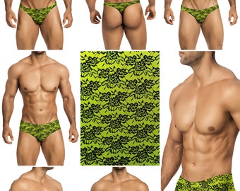 Maillots de bain nid d'abeille verts pour homme en 7 styles par Vuthy Sim - 343