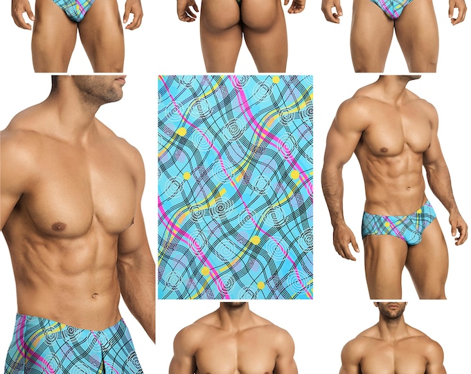 Wavy Blue Swimsuits in 7 Styles for Men by Vuthy Sim - 461
