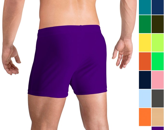 Men's Swim Boxers in 27 Solid Colors by Vuthy Sim