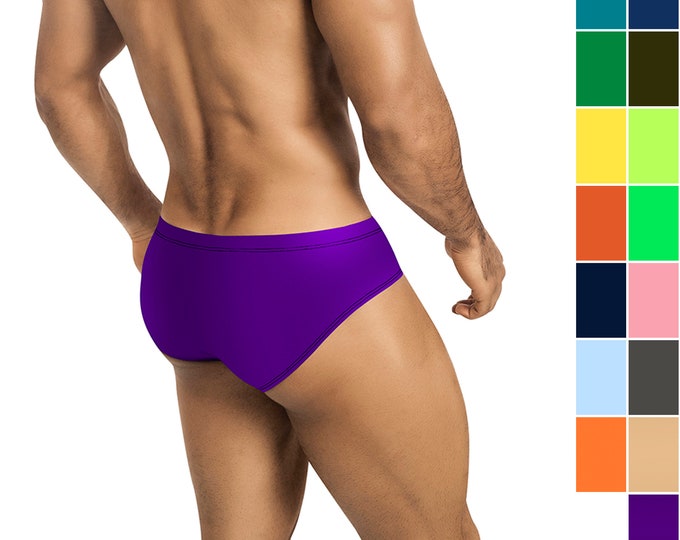 Men's Swim Brief in 34 Solid Colors by Vuthy Sim