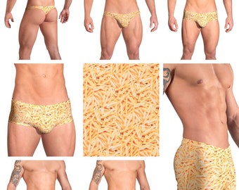 French Fries Swimsuits for Men by Vuthy Sim in Thong, Bikini, Brief, Squarecut, Boxer, or Board Shorts - 106