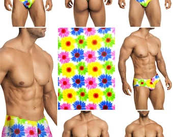 Vibrant Blossoms Swimsuits in 7 Styles for Men by Vuthy Sim - 455