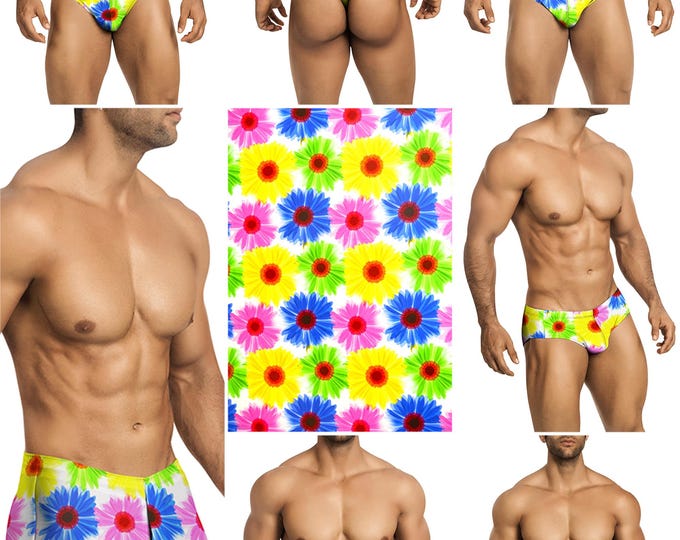 Vibrant Blossoms Swimsuits in 7 Styles for Men by Vuthy Sim - 455