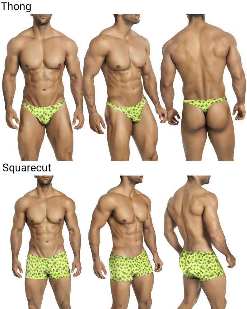 Green Skull & Bones Mesh in Thong, Bikini, Brief, Squarecut 440 image 2