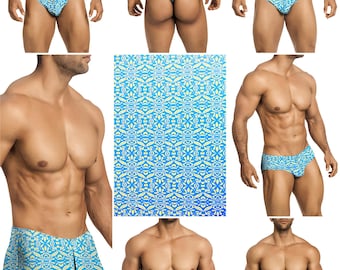 Baby Blue Bees Swimsuits in 7 Styles for Men by Vuthy Sim - 434