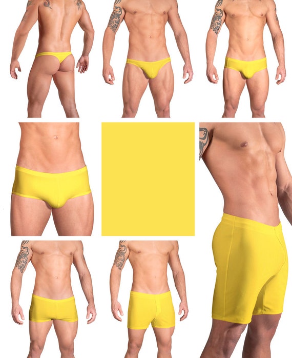 yellow swimsuit men