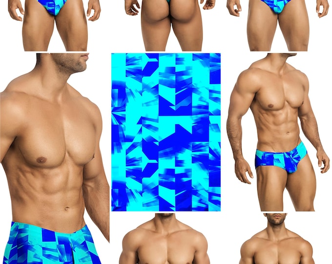 Turquoise Tones Swimsuits in 7 Styles for Men by Vuthy Sim - 459