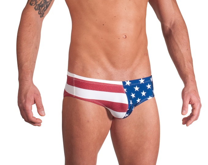American Flag Swim Brief by Vuthy Sim     207-3