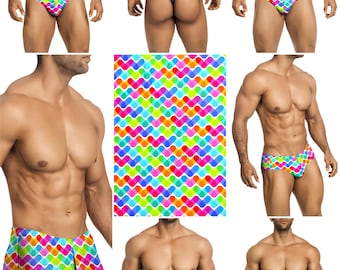 Color Wave Swimsuits in 7 Styles for Men by Vuthy Sim - 464