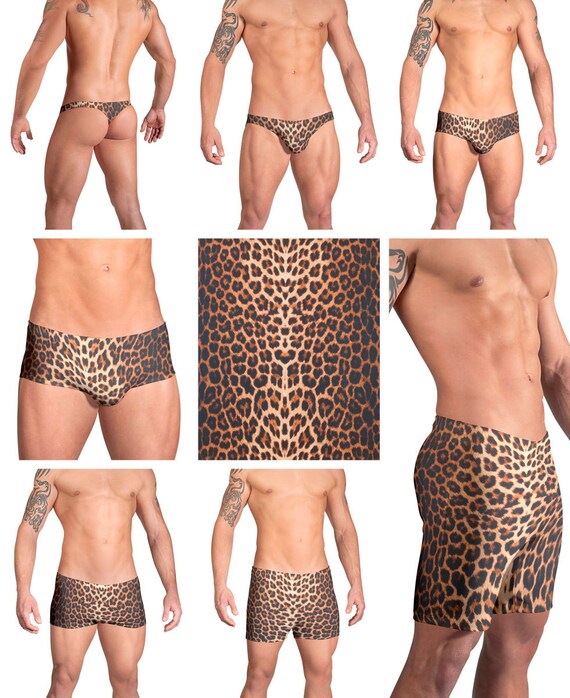 maillot de bain string homme leopard
