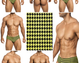 Vuthy Sim Brand Men’s Swim Brief in Neon Green Camouflage Print Vuthy Sim Brand Men’s Swim Brief in Neon Green Camouflage Print