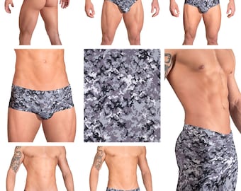 Desert Storm Camouflage Swimsuits for Men by Vuthy Sim.  Choose Thong, Bikini, Brief, Squarecut, Boxer, or Board Shorts - 121