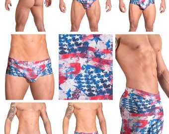 Old Glory Mens Swimsuits by Vuthy Sim.  Choose from Thong, Bikini, Brief, Squarecut, Boxer, Board - 148