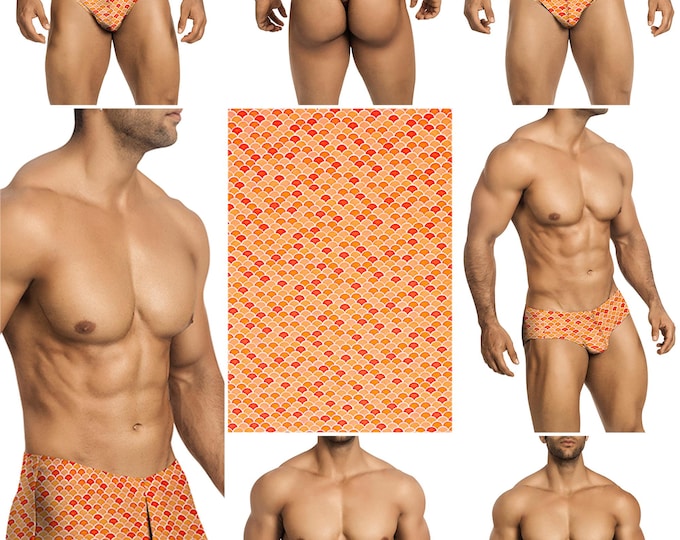 Orange Scales Swimsuits in 7 Styles for Men by Vuthy Sim - 468