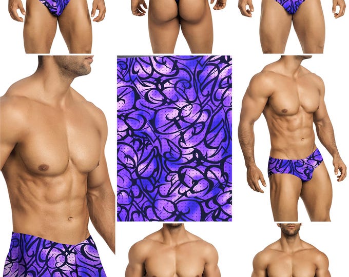 Black & Blue Swimsuits in 7 Styles for Men by Vuthy Sim - 458