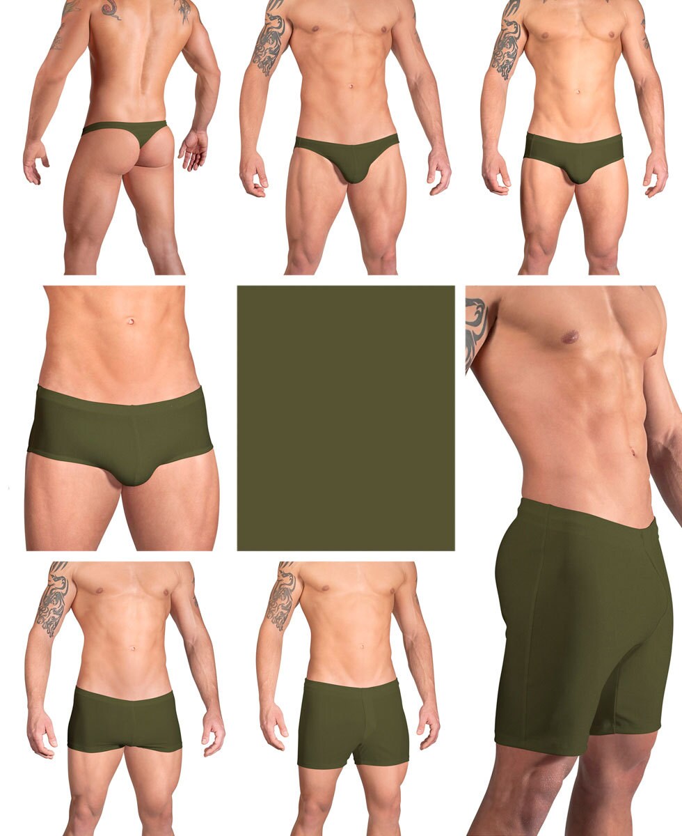 olive green swim
