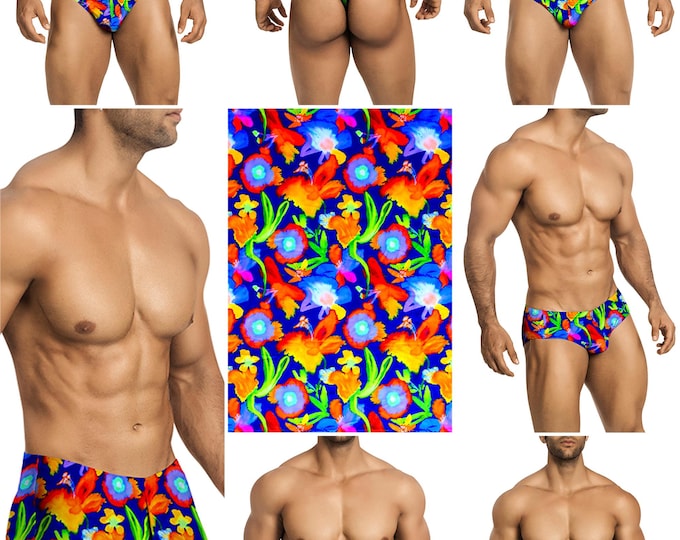 Orange-Lavender Swimsuits in 7 Styles for Men by Vuthy Sim - 436