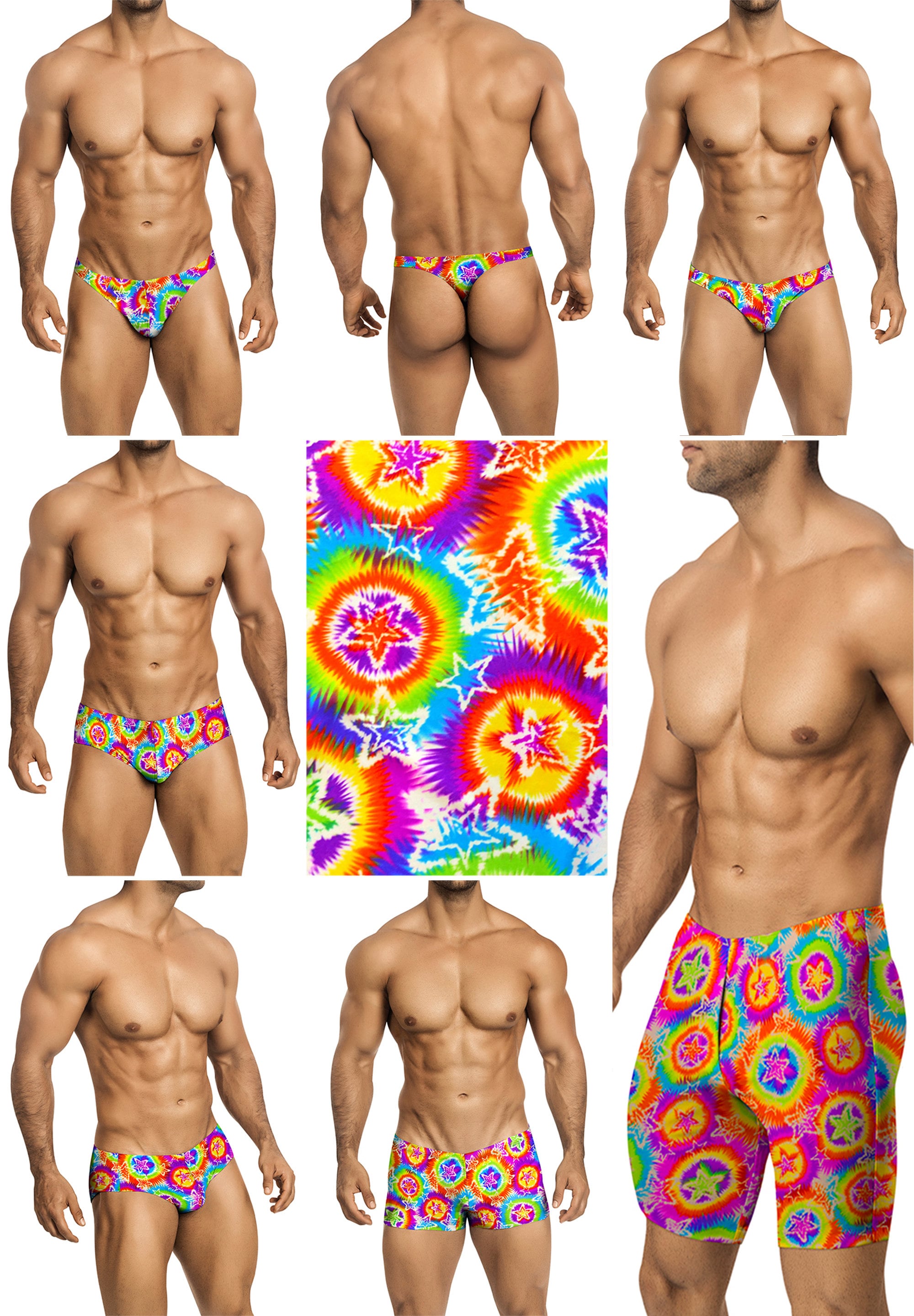 60's style men's swimsuits