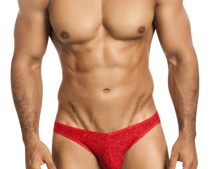 Brilliant Red Glitter Bikini Erotic Underwear for Men by Vuthy Sim - 453