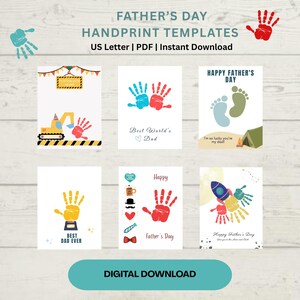 Father's Day Handprint Craft Template – Printable Keepsake Gift from Child – DIY Craft for Dad