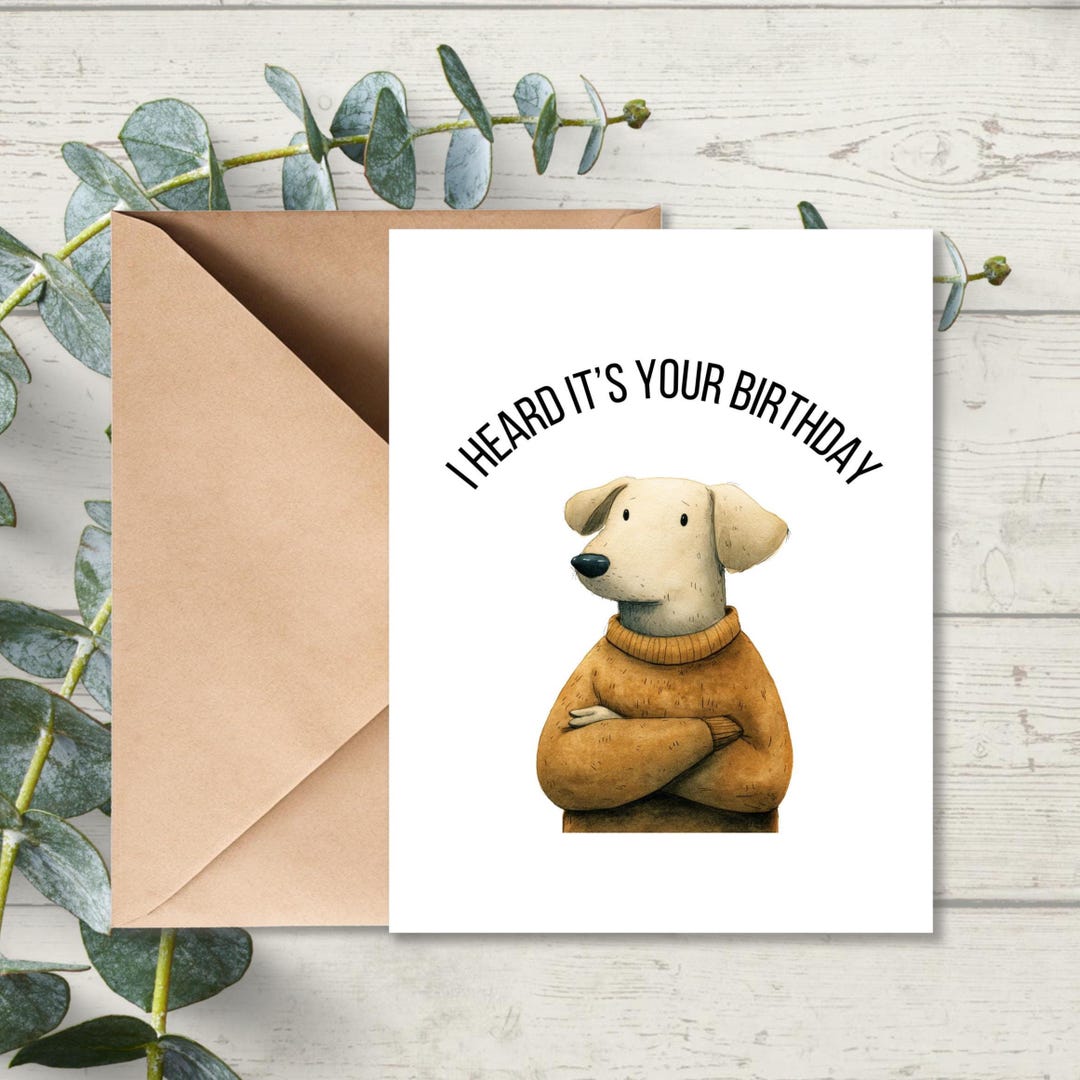 Funny Dog Birthday Card | Sarcastic Birthday Card for Adults | Cute Dog ...