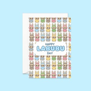 Carte d'anniversaire inspirée de Labubu |  Carte Labubus | Monstre Labubus | Carte mignonne drôle de Labubu |  Tendances TikTok | carte d'anniversaire | Pour elle