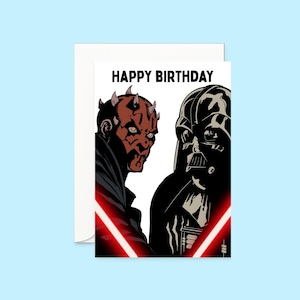 Darth Maul Inspired Birthday Card |  Star Wars Card | Darth Vadar | Funny Star Wars Card |  Darth Vader Card | Birthday Card | Sith | Darth