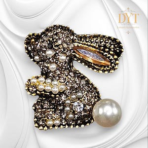 Luxury Brooch | Rabbit Brooch | Unique Brooch | Brooch Pin | Holiday Charm | Cute Jewelry