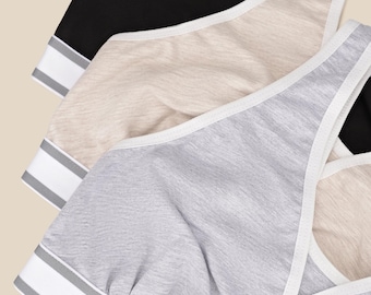 3er-Pack Drahtlose Baumwoll Bralettes: Alltagskomfort, weiche Unterstützung