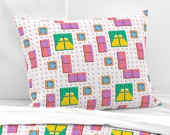 Ladrillos de juguete - Dinosaurio 1, patrón sin costuras, archivo digital