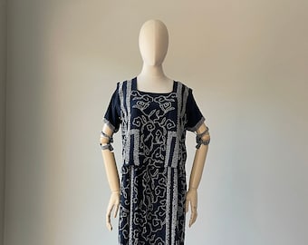 Vintage 1920s 20s Dress Caged Sleeve Beaded Flapper | S/M