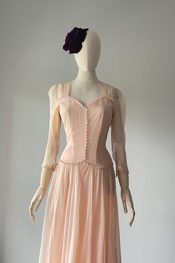 pink 1940s dress 1940s 'Girl Friday' Midi Dress
