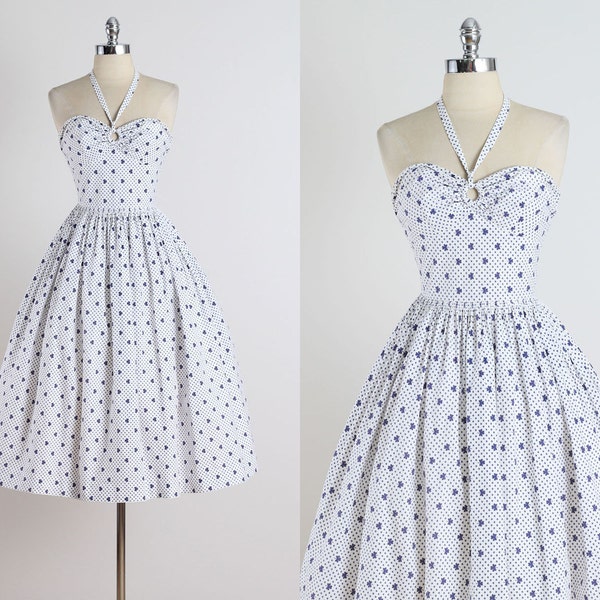 Clover Sky . vintage 1950s dress . vintage dress . 4954