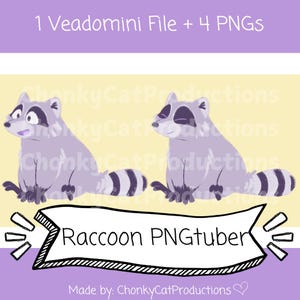 Raccoon PNGTuber | Downloadable and Ready to Use | Twitch | Youtube | Veadotubemini | Veadomini | Cute |
